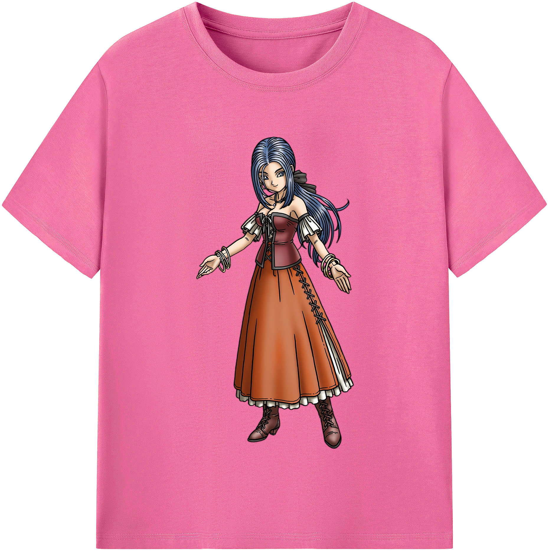 （画像用） ドラゴンクエスト Doragon Kuesuto Dragon Quest レディースカジュアルプリントTシャツ（綿100％）
